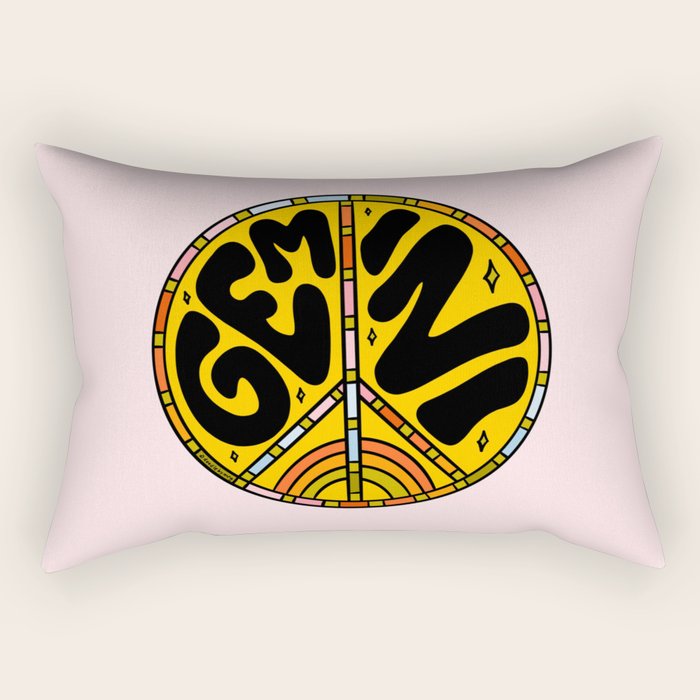 Gemini Peace Sign Rectangular Pillow Gallery Image 2