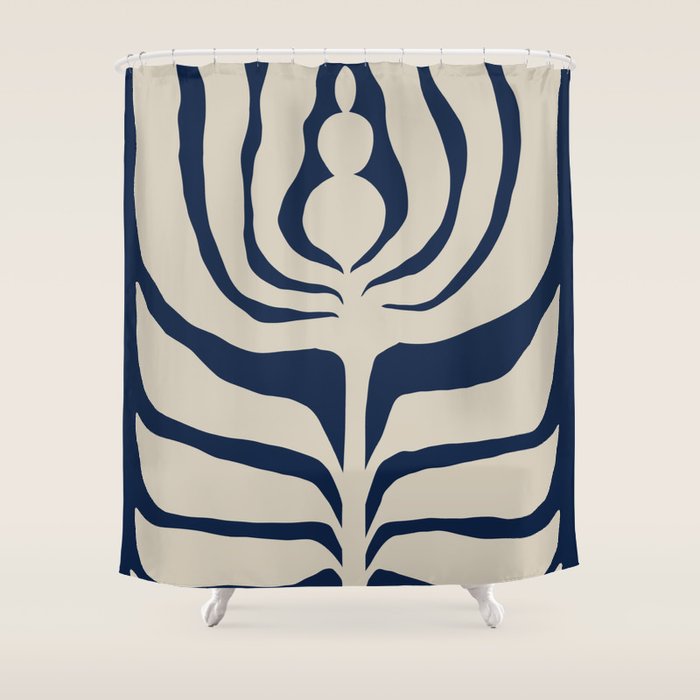 Night Bloom - Blue Shower Curtain Gallery Image 1