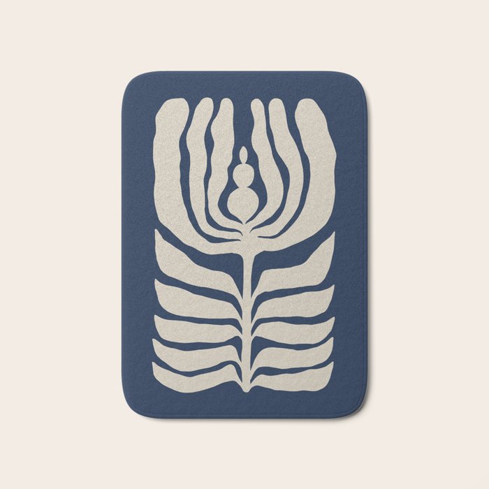Night Bloom - Blue Bath Mat Gallery Image 1