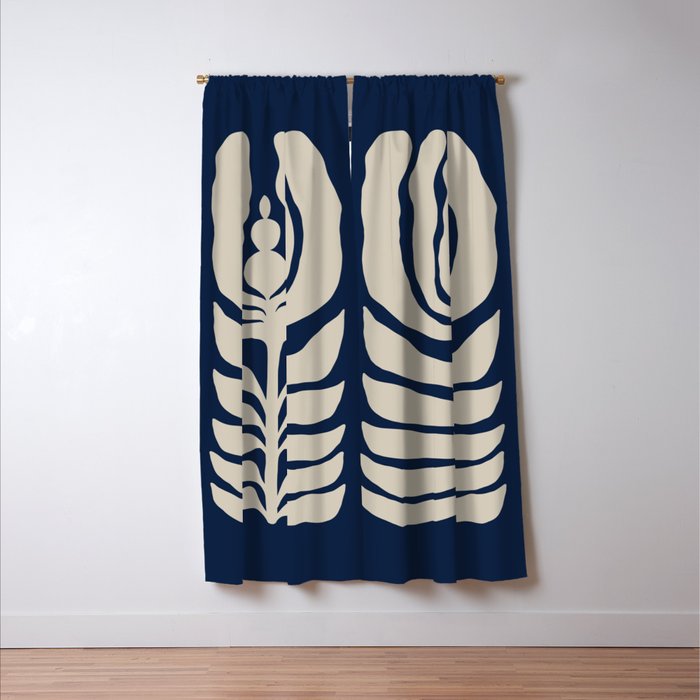 Night Bloom - Blue Window Curtain Gallery Image 3