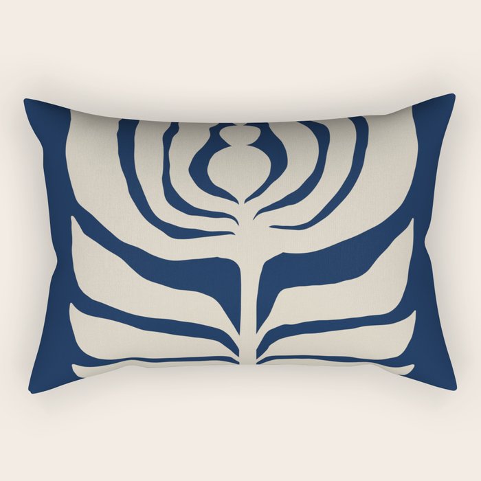Night Bloom - Blue Rectangular Pillow Gallery Image 2