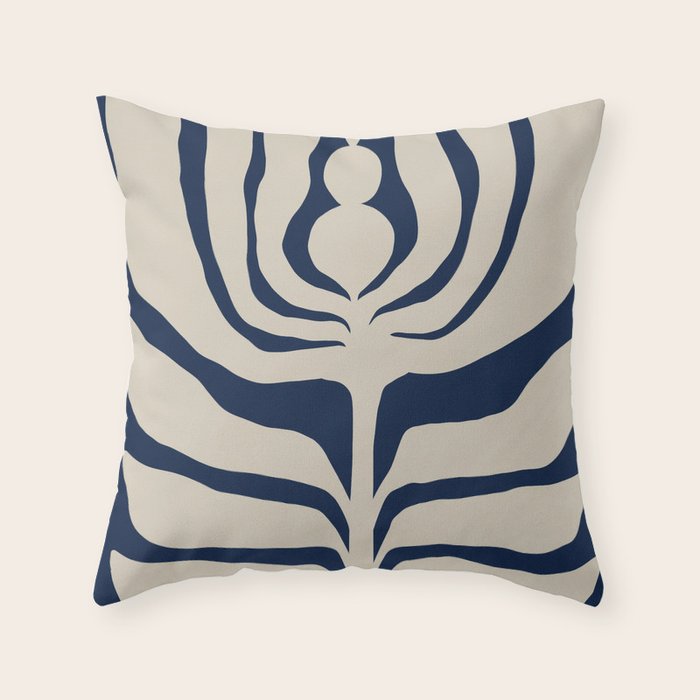 Night Bloom - Blue Throw Pillow Gallery Image 6