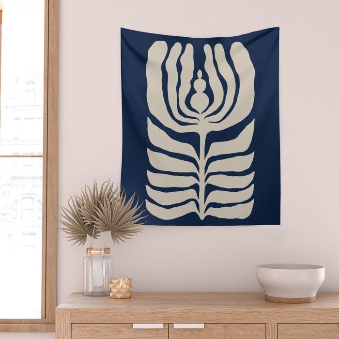 Night Bloom - Blue Wall Tapestry Gallery Image 2