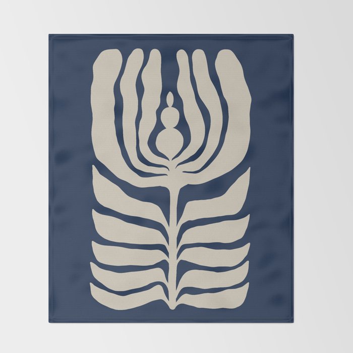 Night Bloom - Blue Throw Blanket Gallery Image 2