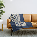 Night Bloom - Blue Throw Blanket Gallery Image 1
