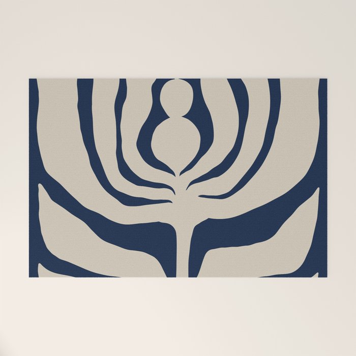 Night Bloom - Blue Welcome Mat Gallery Image 1