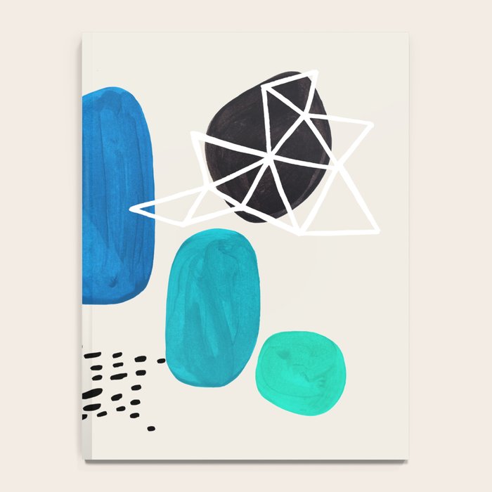Fun Abstract Minimalist Mid Century Modern Colorful Shapes Marine Green Blue Ombre Watercolor Bubble Notebook Gallery Image 4