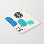 Fun Abstract Minimalist Mid Century Modern Colorful Shapes Marine Green Blue Ombre Watercolor Bubble Notebook Gallery Image 2