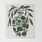 Green and Black Still Life Throw Blanket Gallery Image 2