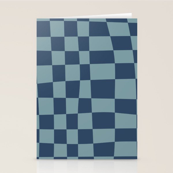 Abstract Checkerboard plaid pattern navy blue  Stationery Card Gallery Image 2