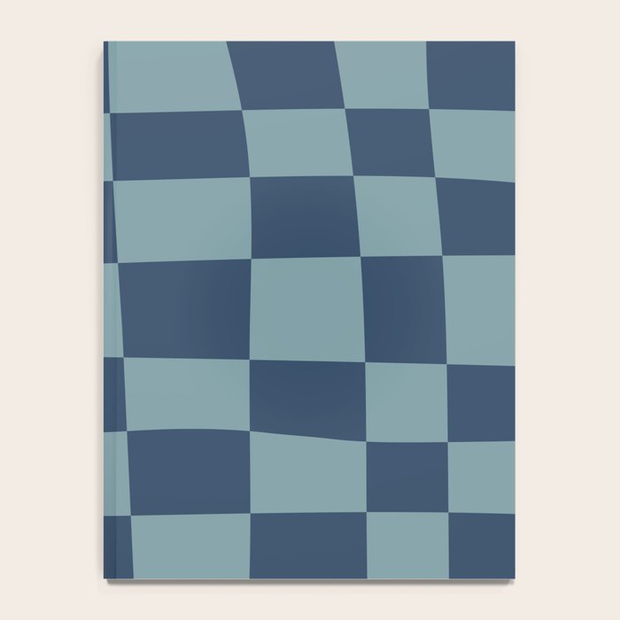 Abstract Checkerboard plaid pattern navy blue  Notebook Gallery Image 4