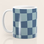 Abstract Checkerboard plaid pattern navy blue  Coffee Mug Gallery Image 3