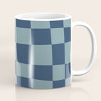Abstract Checkerboard plaid pattern navy blue  Coffee Mug Gallery Image 1