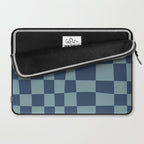 Abstract Checkerboard plaid pattern navy blue  Laptop Sleeve Gallery Image 2