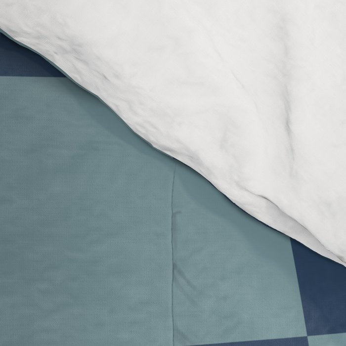Abstract Checkerboard plaid pattern navy blue  Comforter Gallery Image 4