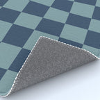 Abstract Checkerboard plaid pattern navy blue  Rug Gallery Image 4