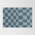 Abstract Checkerboard plaid pattern navy blue  Rug Gallery Image 2