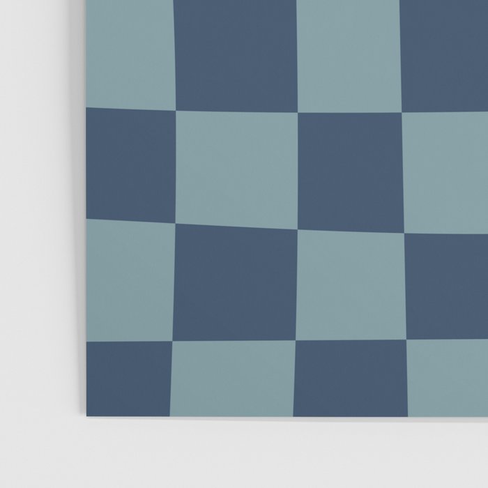 Abstract Checkerboard plaid pattern navy blue  Poster Gallery Image 3