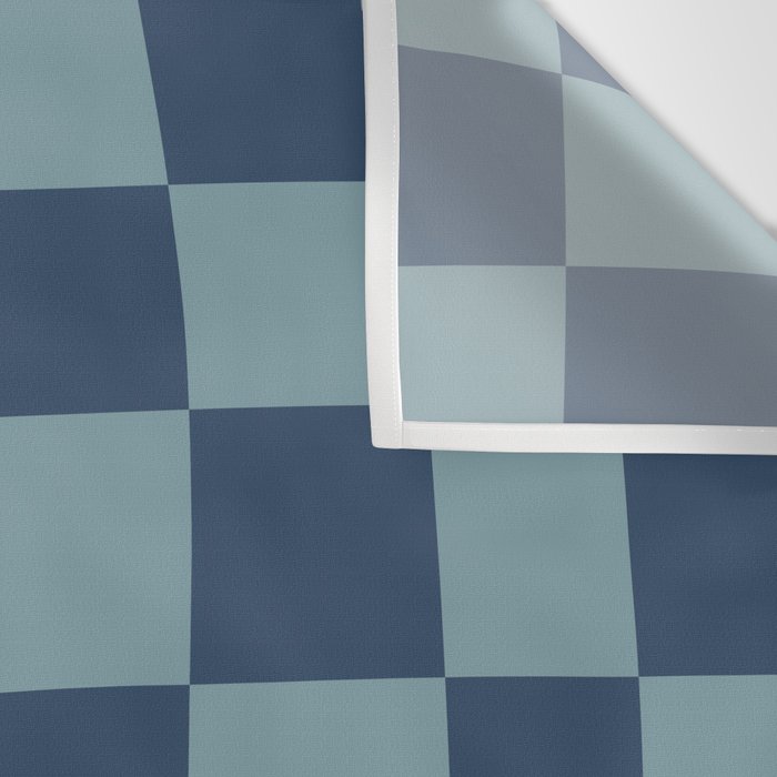 Abstract Checkerboard plaid pattern navy blue  Wall Tapestry Gallery Image 3