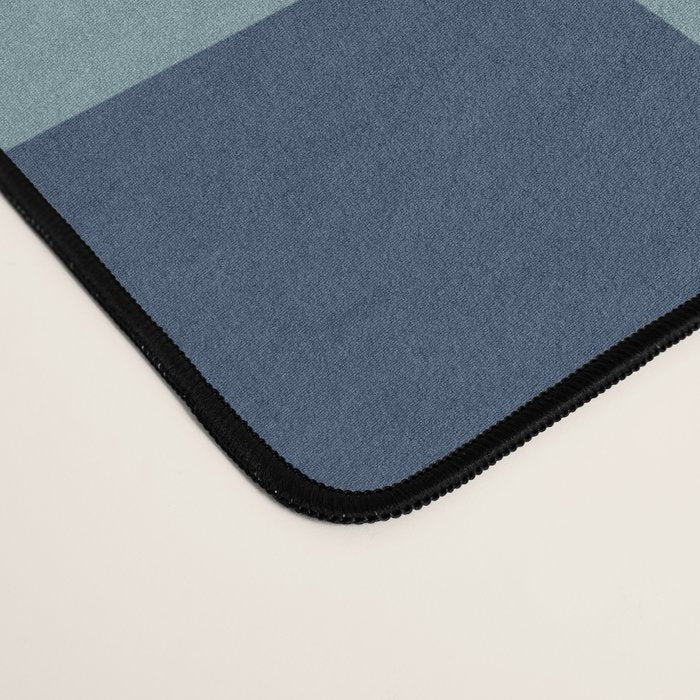 Abstract Checkerboard plaid pattern navy blue  Desk Mat Gallery Image 4