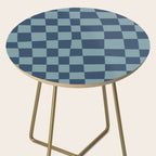Abstract Checkerboard plaid pattern navy blue  Side Table Gallery Image 2