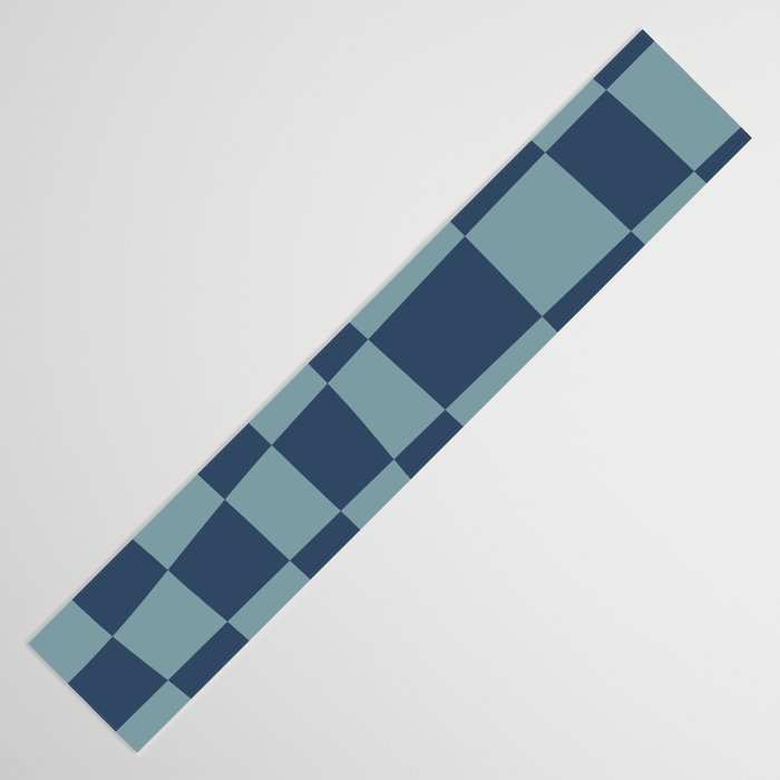 Abstract Checkerboard plaid pattern navy blue  Table Runner Gallery Image 3