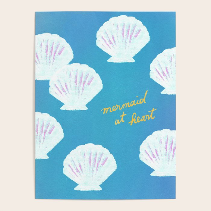 Mermaid At Heart - Blue Shells Poster Gallery Image 4