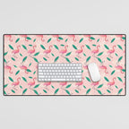 Pink flamingo tropical pattern Desk Mat Gallery Image 1