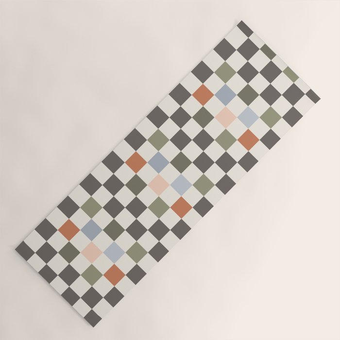 Fall Checkerboard Yoga Mat Gallery Image 1
