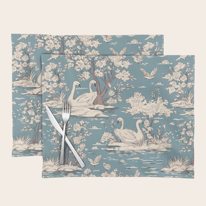Elegant Swans in Bloom Placemat Gallery Image 1