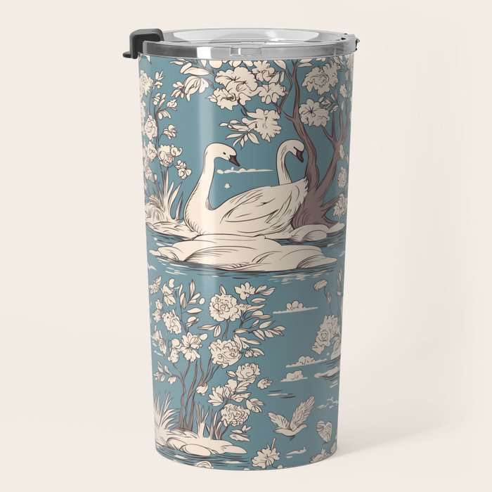 Elegant Swans in Bloom Travel Mug Gallery Image 3