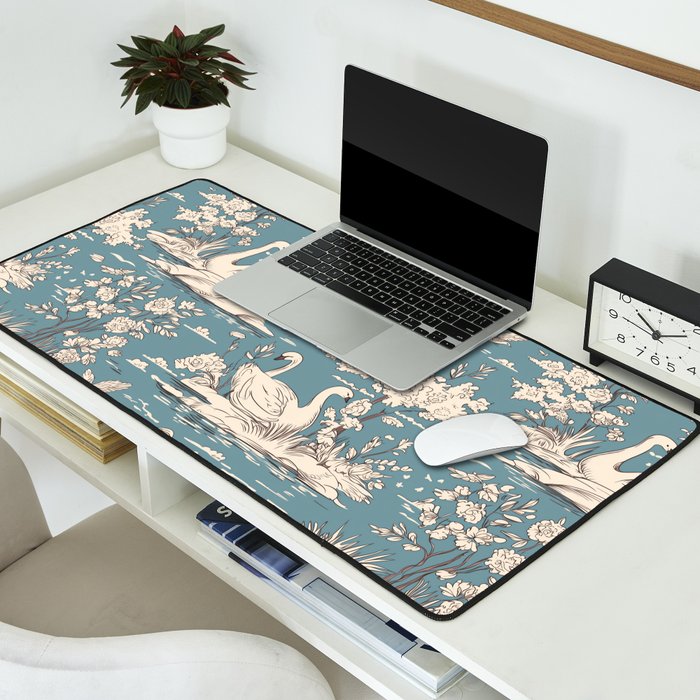 Elegant Swans in Bloom Desk Mat Gallery Image 2
