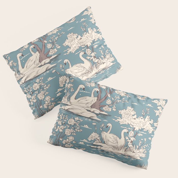 Elegant Swans in Bloom Pillow Sham Gallery Image 1
