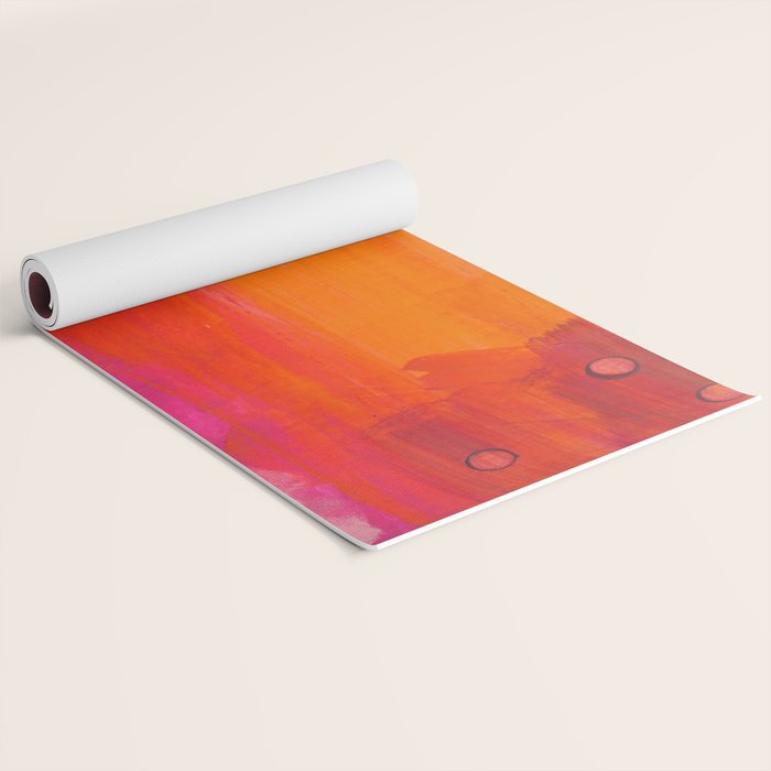 Colors of Love - colorful bright acrylic abstract painting Yoga Mat Gallery Image 2