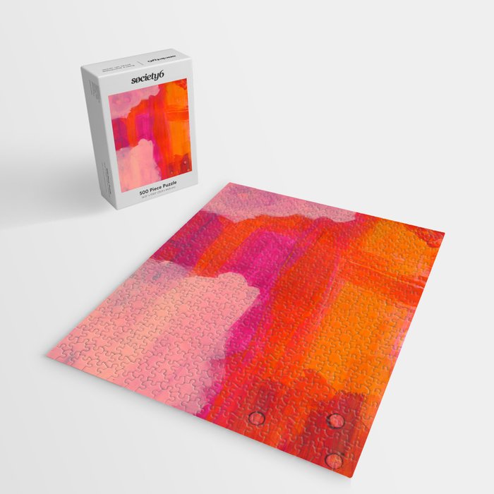 Colors of Love - colorful bright acrylic abstract painting Jigsaw Puzzle Gallery Image 2