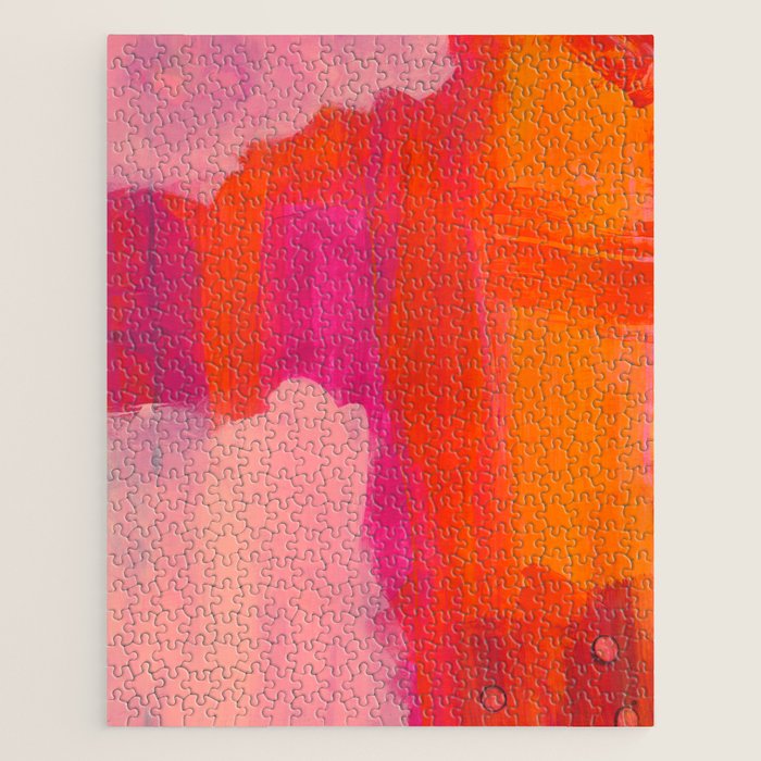 Colors of Love - colorful bright acrylic abstract painting Jigsaw Puzzle Gallery Image 1