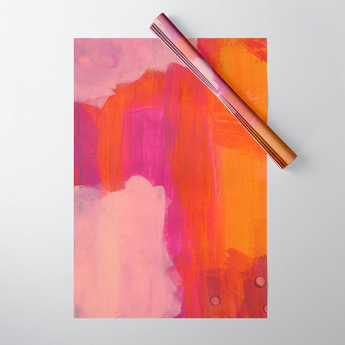 Colors of Love - colorful bright acrylic abstract painting Wrapping Paper Gallery Image 1
