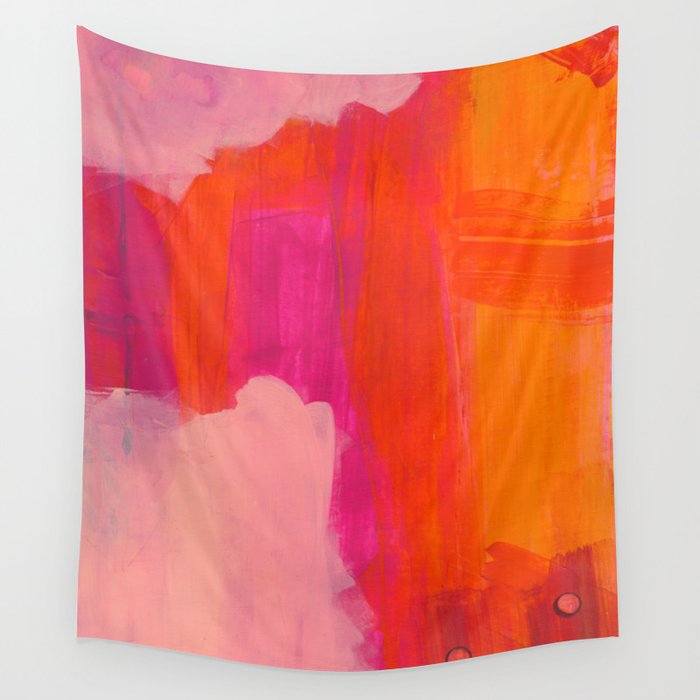 Colors of Love - colorful bright acrylic abstract painting Wall Tapestry Gallery Image 4