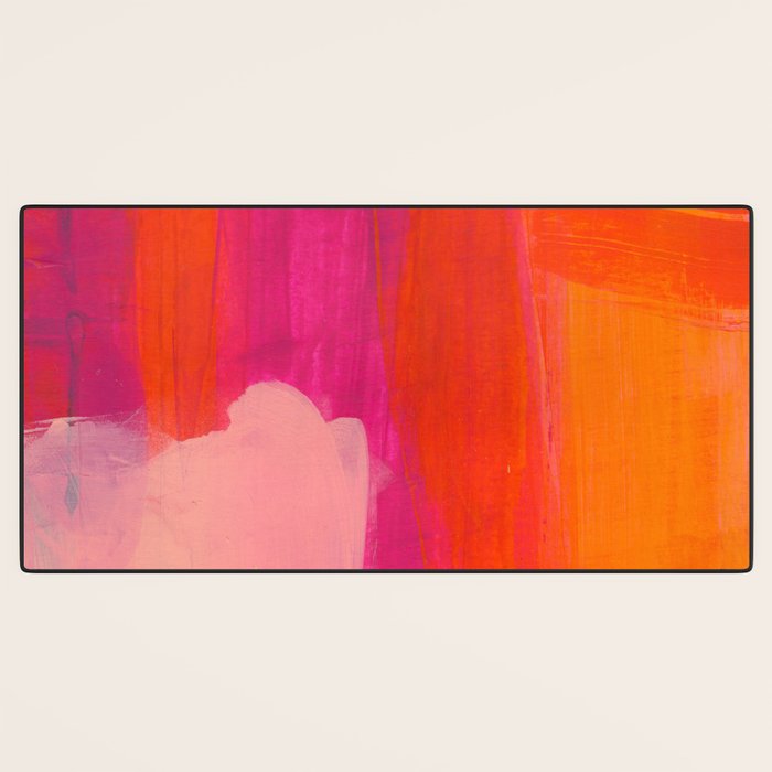 Colors of Love - colorful bright acrylic abstract painting Desk Mat Gallery Image 3