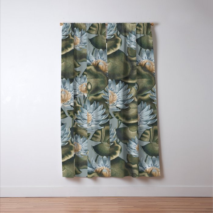 Water Lily (NYMPHAEA) Window Curtain Gallery Image 3