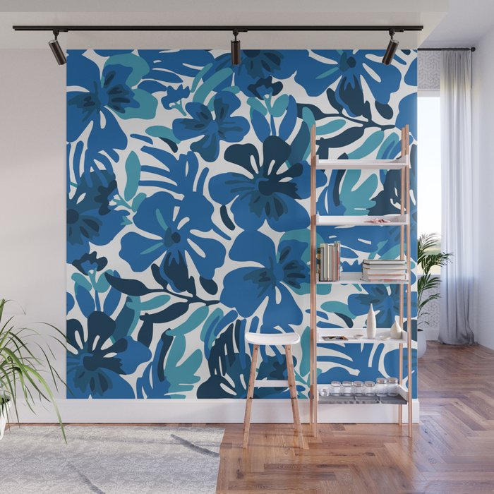 Tropical watercolor flower nature art pattern Wall Mural Gallery Image 1