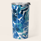 Tropical watercolor flower nature art pattern Travel Mug Gallery Image 2