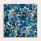 Tropical watercolor flower nature art pattern Wood Wall Art Gallery Image 1