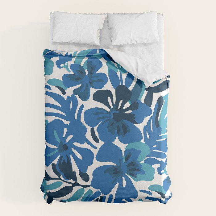 Tropical watercolor flower nature art pattern Duvet Cover Gallery Image 6