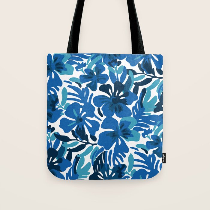 Tropical watercolor flower nature art pattern Tote Bag Gallery Image 1