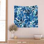 Tropical watercolor flower nature art pattern Wall Tapestry Gallery Image 2