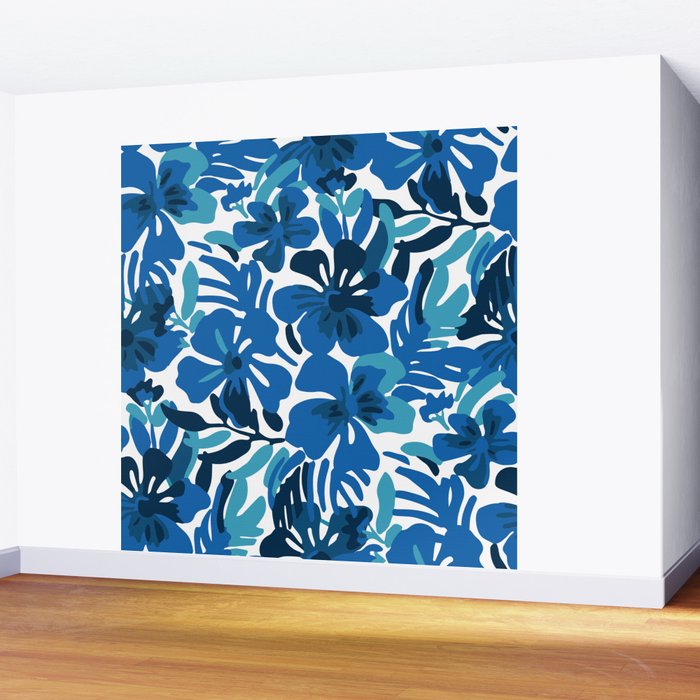 Tropical watercolor flower nature art pattern Wall Mural Gallery Image 2