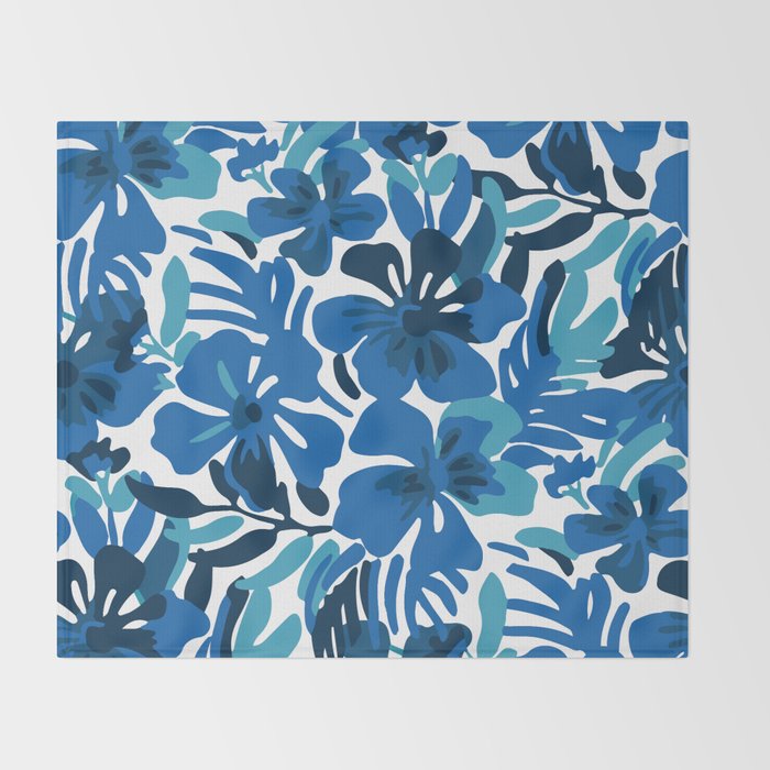 Tropical watercolor flower nature art pattern Throw Blanket Gallery Image 2