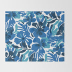 Tropical watercolor flower nature art pattern Throw Blanket Gallery Image 2