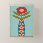 Groovy Floral Vase - Green  Mini Art Print Gallery Image 1